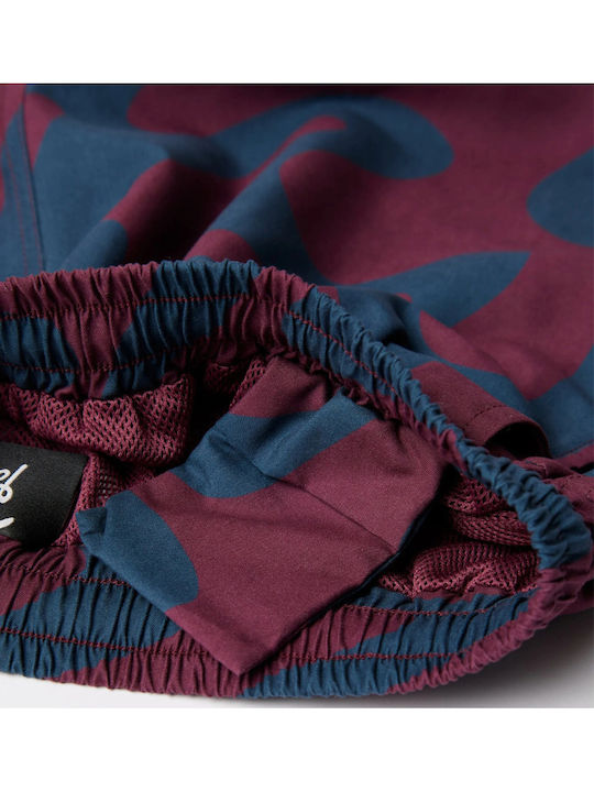 Men's Swimwear Shorts Burgundy with Patterns