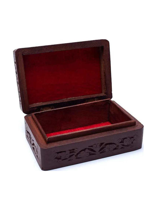 Tarot or Jewellery Box Mango Wood Carved Star Moon