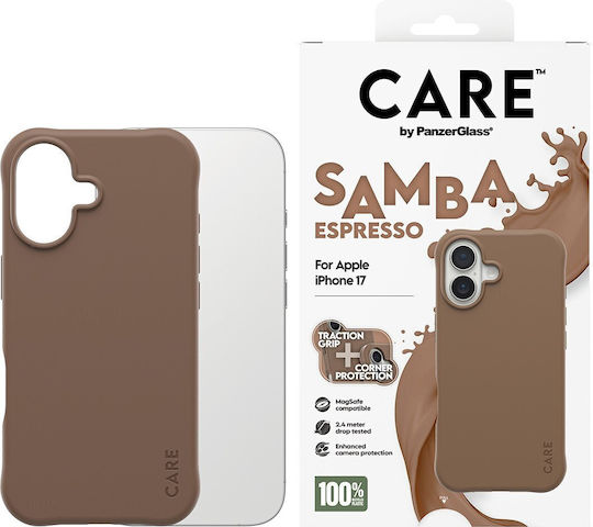 PanzerGlass Fashionable Samba Magsafe Back Cover Silicone Brown (iPhone 17Nokia 2.4)