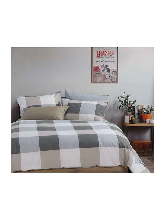 Nef-Nef Homeware Комплект Плик за Завивка Памучен Единичен с Калъфка 170x240 Casual Check Деним