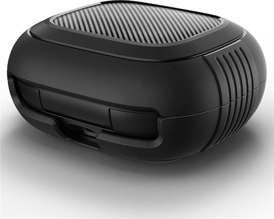 Spigen Rugged Armor Hülle Silikon in Schwarz Farbe für Apple Powerbeats Pro 2