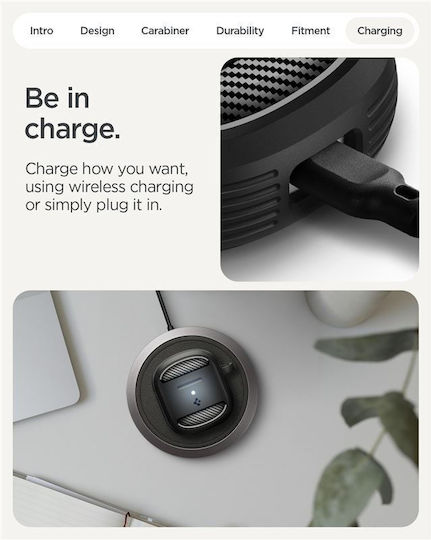 Spigen Rugged Armor Θήκη με Γάντζο σε Μαύρο χρώμα για Google Pixel Buds 2a