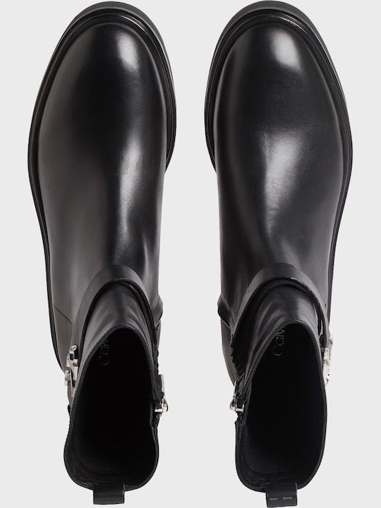 Leather Women's Ankle Boots Black