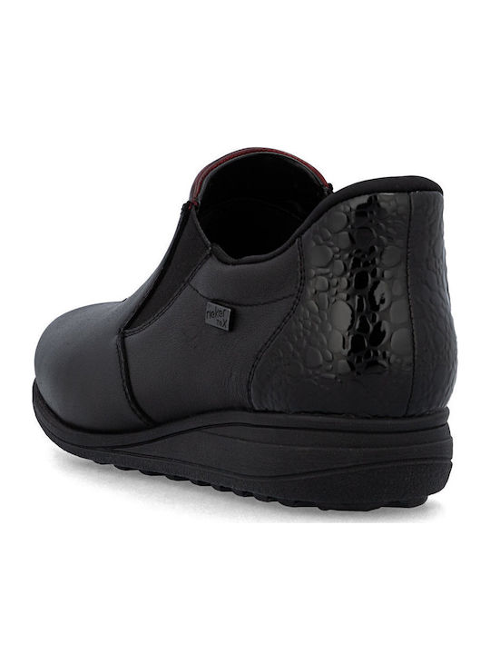 Leder Stiefeletten Damen Schwarz
