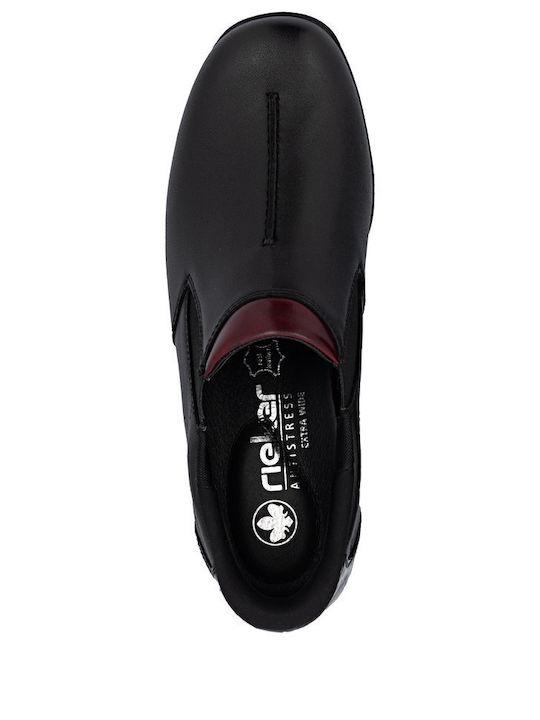 Leder Stiefeletten Damen Schwarz