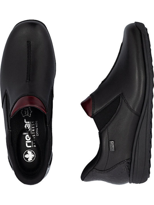 Leder Stiefeletten Damen Schwarz