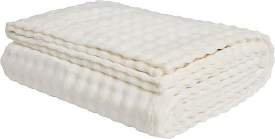Das Home 1369 Κουβέρτα Fleece Μονή 160x220εκ. Ivory
