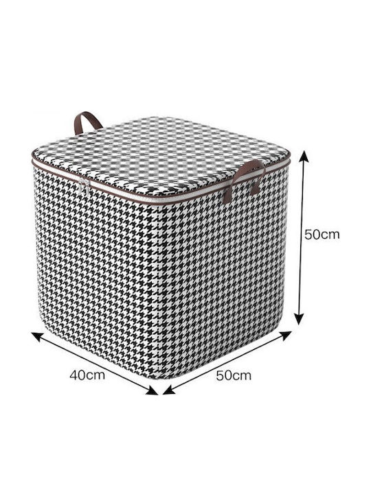 Plastic Storage Box with Lid Black 40x50x50cm 1pcs