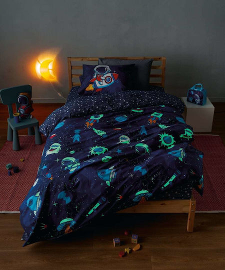 Kentia Kinderbettlaken Set Baumwolle Sirius Sirius Blau 160x270cm 3 Stück