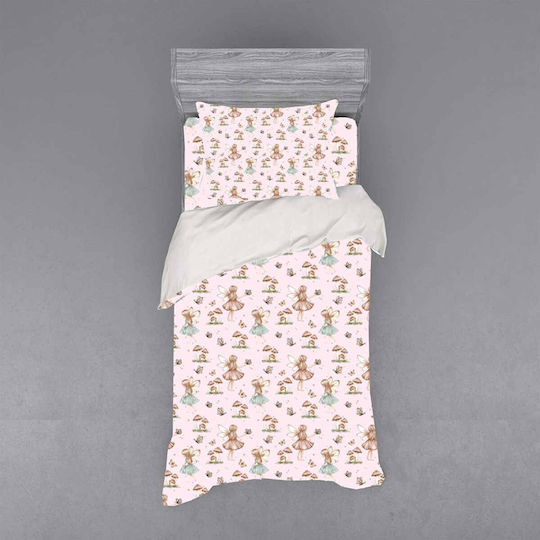 Astron Italy Set Cearceafuri Pentru Copii Single Cu Elastic Fairy Girl Roz 105x200cm Astron Italy Set Cearceafuri Pentru Copii Single Cu Elastic Fairy Girl Roz 105x200cm