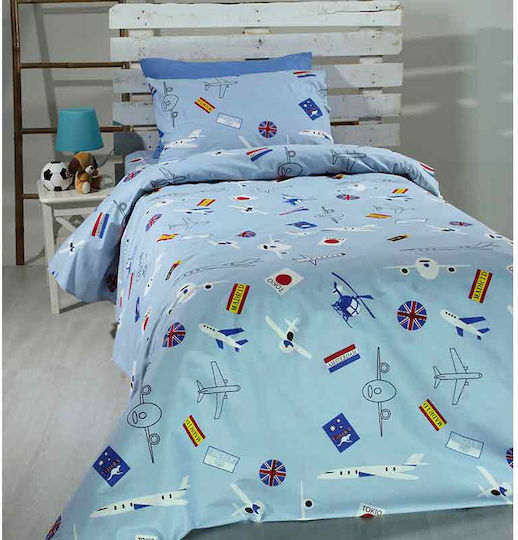 Sunshine Kids Sheets Set Feelings 08 Light Blue 165x270cm Sunshine Kids Sheets Set Feelings 08 Light Blue 165x270cm