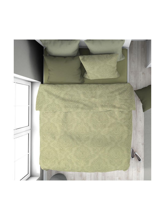 Dimcol Σετ Σεντόνια Μονά Βαμβακερά Light Olive 160x240cm 3τμχ