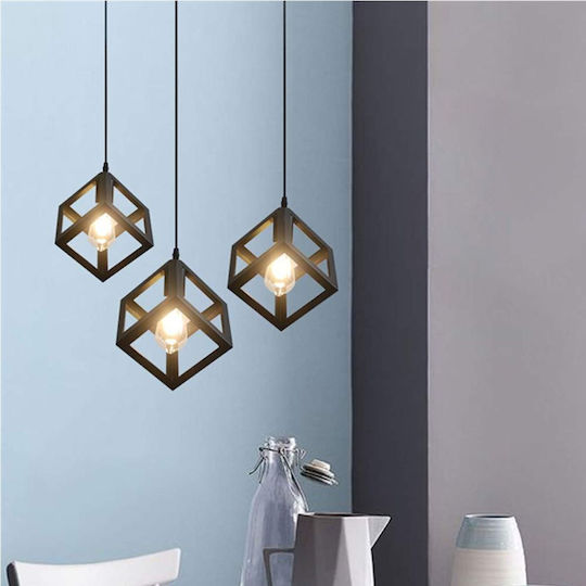 VenCore Pendant Light Black with Socket E27 25x25cm