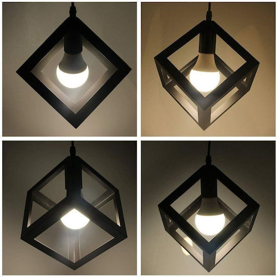 VenCore Pendant Light Black with Socket E27 25x25cm