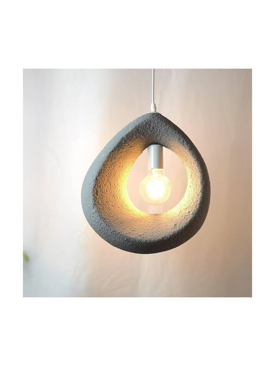 Pakketo Ferclyn Pendant Light Gray with Socket E27 32x24x35cm