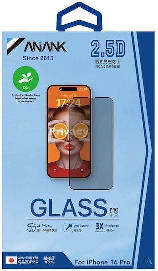 Anank 2.5d Защитен Екран С Поверителност За iPhone 15 Pro Max Черен