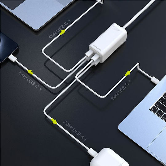 Mobile Origin Charging Stand GaN with USB-A Port and 3 USB-C Ports 100W Power Delivery in White color (MO-100CMH-PW18)