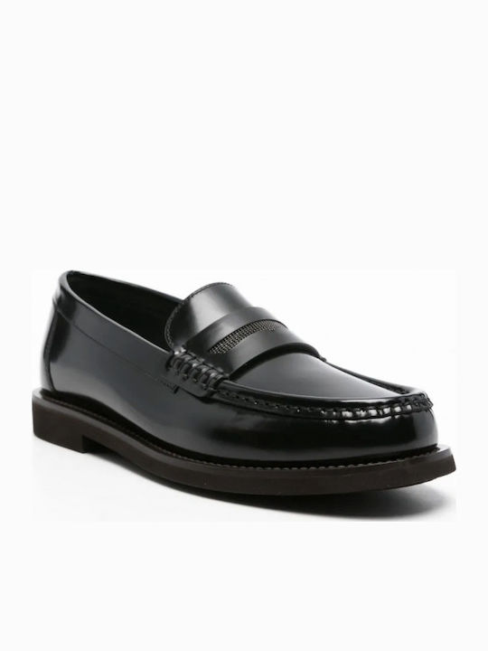 Δερμάτινα Γυναικεία Loafers σε Μαύρο Χρώμα