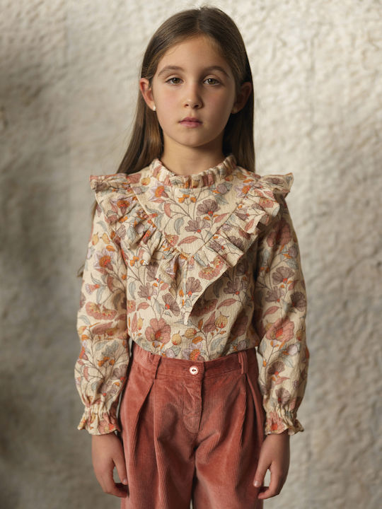 Kinderhemd Langarm Beige