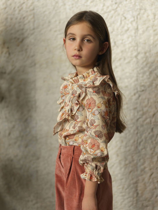Kinderhemd Langarm Beige