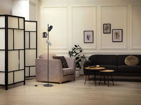 Nimes Floor Lamp H41.5xW23.5cm. with Socket for Bulb GU10 Black