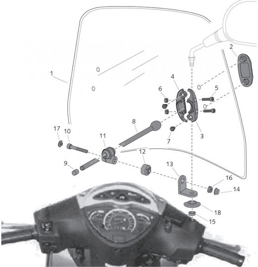 Puig Прозрачна козирка Мотоциклет за Honda SH 125 4045W