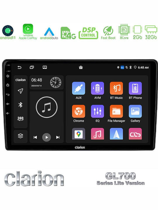Clarion Car Audio System for Daihatsu Sirion Subaru Justy 2006-2012 (Bluetooth/USB/WiFi/GPS/Apple-Carplay/Android-Auto) with Touch Screen 10"