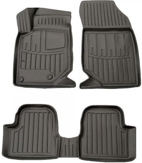 Race Axion Set of Front and Rear Mats 5pcs Tray Type for Opel Corsa / Mokka Citroen DS3 2008 Black
