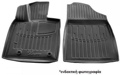 Race Axion Front Mats 2pcs Tray Type for Volkswagen Caddy 2003-2020 Black
