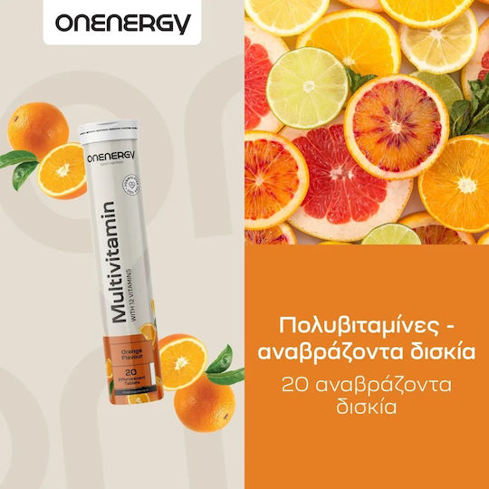 OnEnergy Multivitamin Мултивитамин за Енергия & Здравето на костите Портокал 20 x 1 ефервесцентни таблетки 20бр