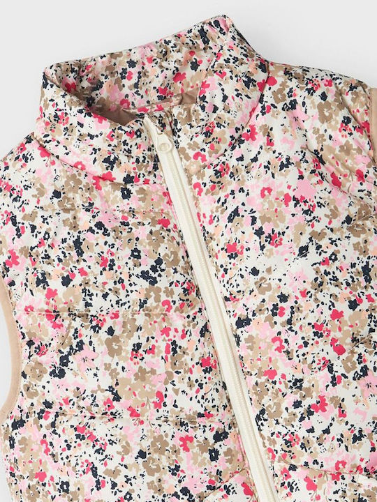 Kids' Casual Jacket Sleeveless with Lining White/Pink