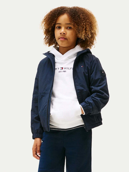 Παιδικό Casual Μπουφάν Αντιανεμικό με Κουκούλα Dark Night Navy