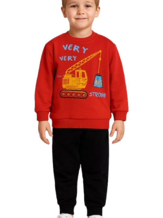 Kids Sweatpants Set Red 2pcs