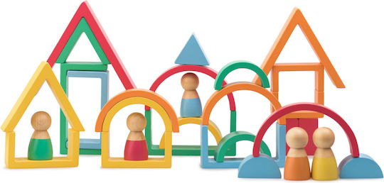 Kipod Rainbow Blocks Montessori Lernspiel Wissen aus Holz für 3+ Jahre alt Jahre