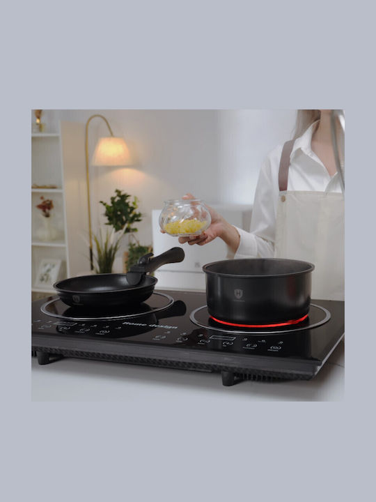 HomeVero Set de vase de gătit din oțel inoxidabil cu strat antiaderent 13buc