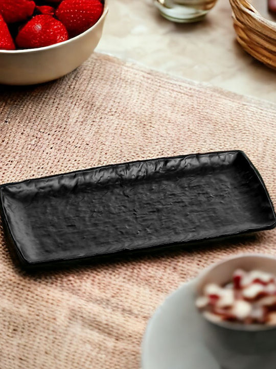 XM-Casa Serving Platter Rectangular Black 32.5x17.5cm