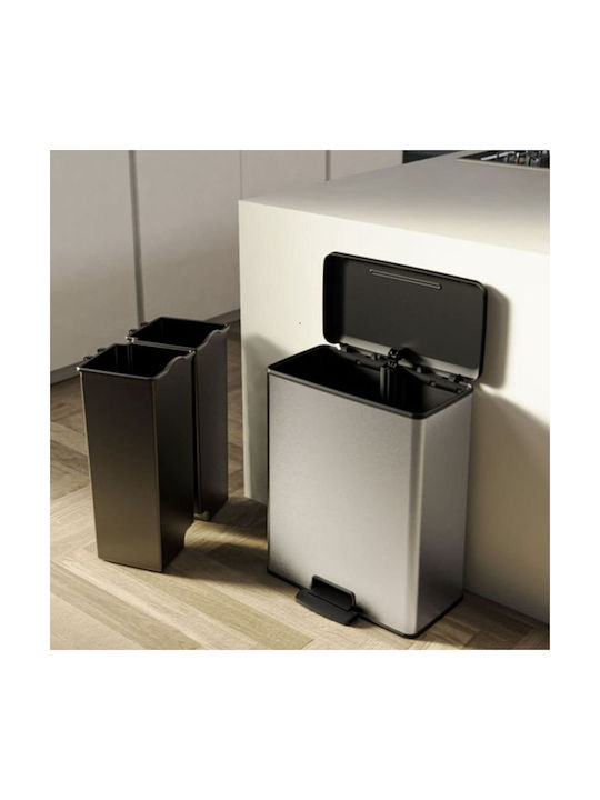 Curver Abfalleimer Abfall Metallisch mit Pedal Gray 65Es 1Stück