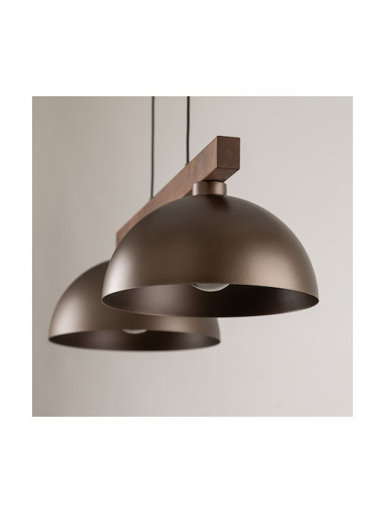 TK Lighting Oslo Κρεμαστό Φωτιστικό Καφέ LED Ράγα 83εκ.