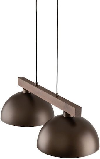 TK Lighting Oslo Κρεμαστό Φωτιστικό Καφέ LED Ράγα 83εκ.