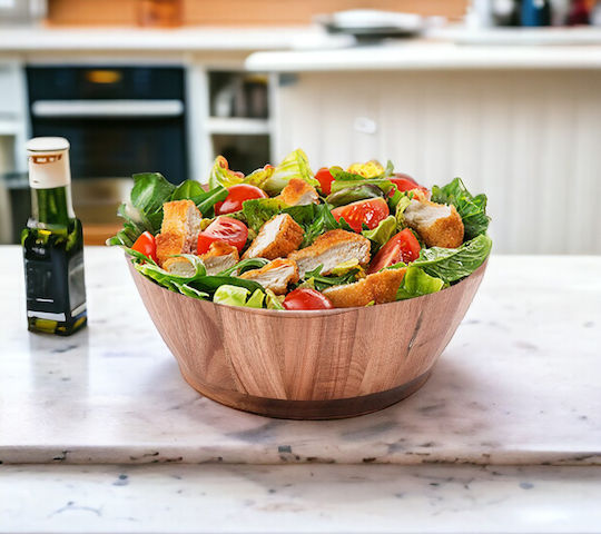 XM-Casa Wooden Salad Bowl Brown 25x10cm