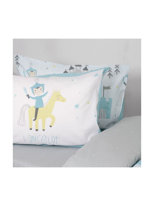 Nima Set Kids Duvet Cover Single with Pillowcase Cotton Light Blue 160x240cm