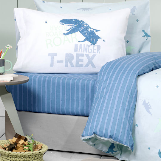 Nima Set Kids Duvet Cover Single with Pillowcase Cotton Blue 160x240cm