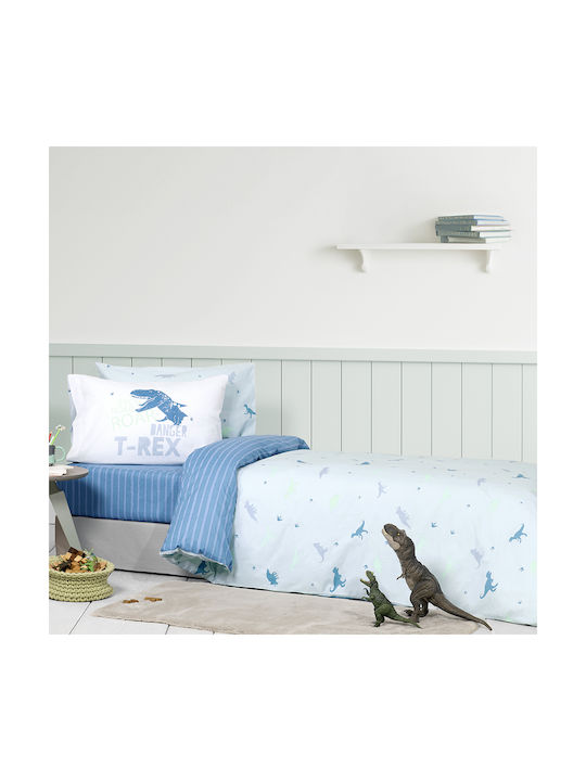 Nima Set Kinderbettbezug Einzel mit Kissenbezug Baumwolle Blau 160x240cm