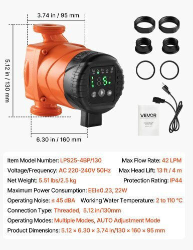 Vevor Ηλεκτρική Αντλία Επιφάνειας 22W