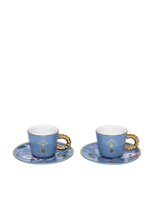 Bialetti Set of Cups Coffee Porcelain Blue 2pcs