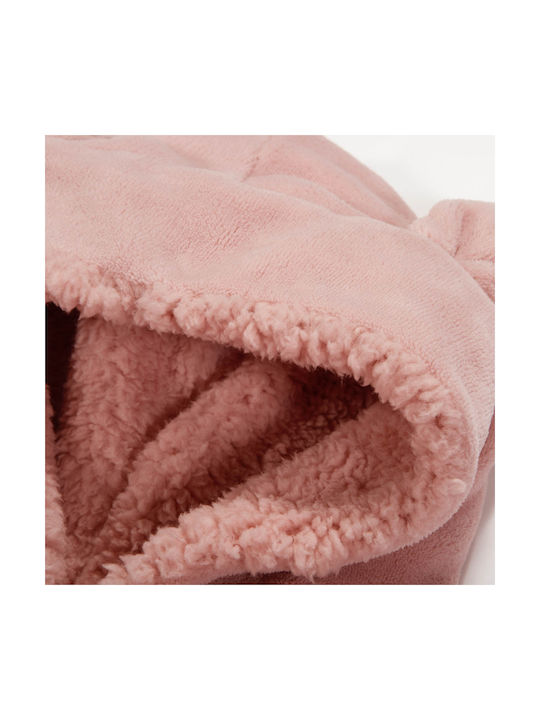 Pătura Pentru Copii Poncho Cu Mâneci Fleece Nef-nef Homeware Pisica Zâmbitoare Roz