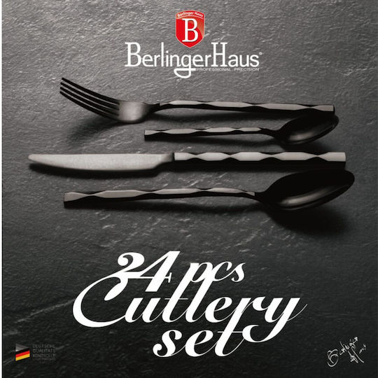 Berlinger Haus Besteckset Edelstahl Schwarz 24Stück