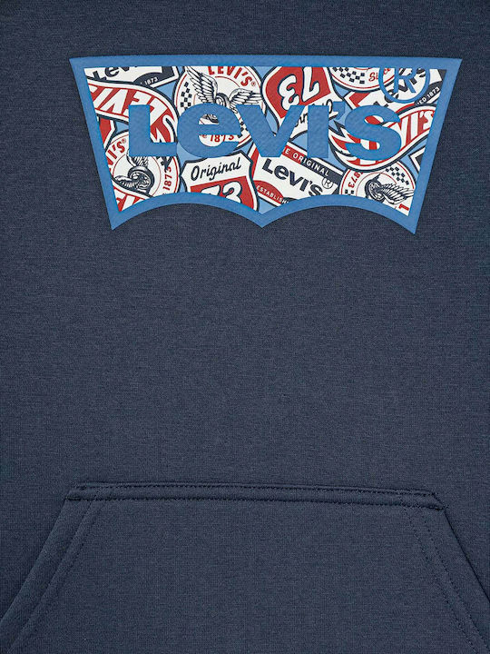 Kids Sweatshirt with Hood Navy Blue Batwing