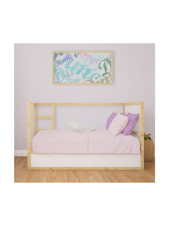 Dimcol Bebe Solid Бебешки Чаршаф За Количка Памук с Ластик Лилав 70x140бр