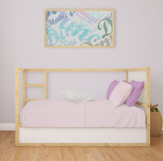 Dimcol Bebe Solid Бебешки Чаршаф За Количка Памук с Ластик Лилав 70x140бр